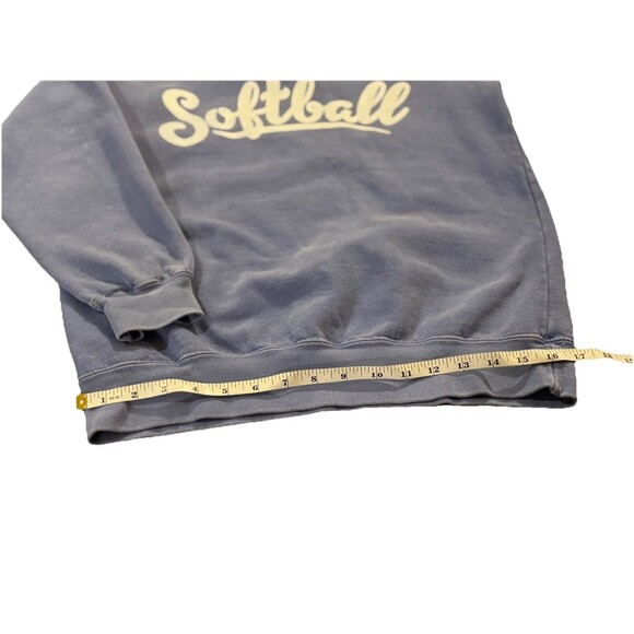 Small Comfort Colors Screen Printed Softball Crewneck Sweatshirt Pullover - Picture 8 of 8